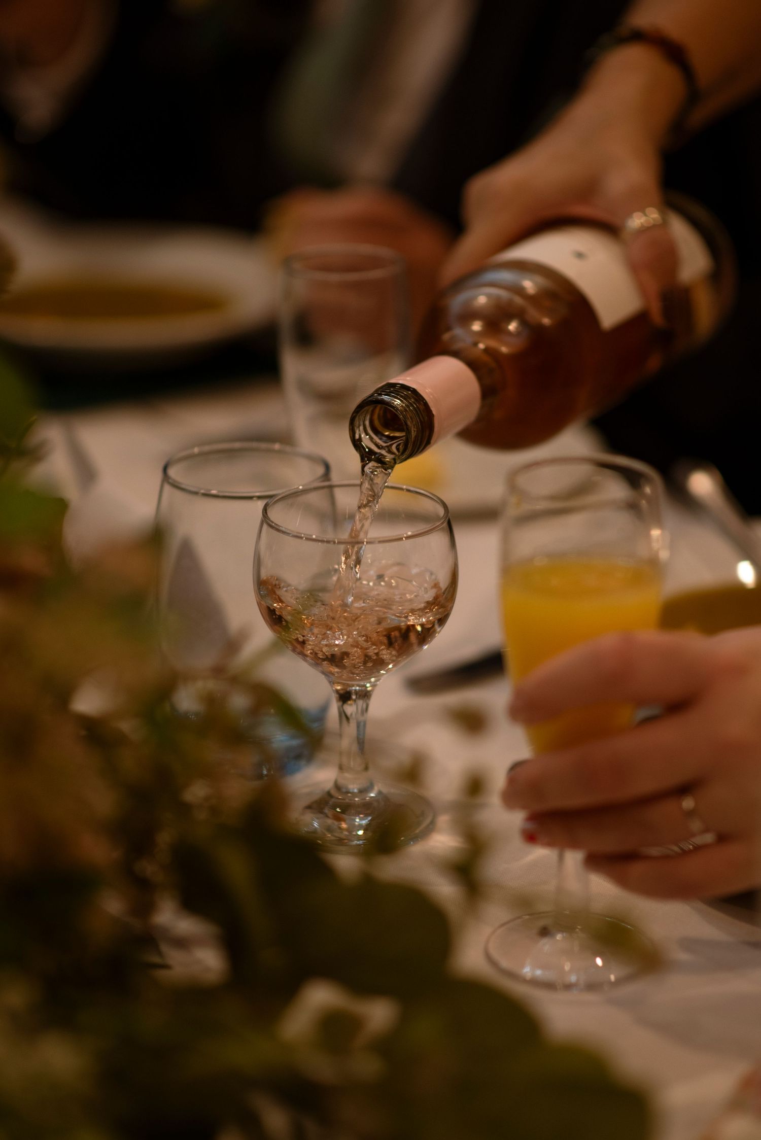 pouring wine during the wedding breakfast, sheffield wedding