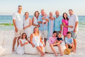Beautiful multi-family portrait sitting on Panama City Beach Florida