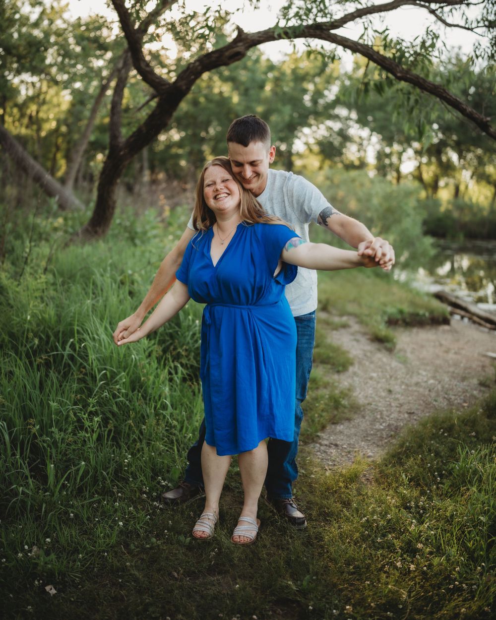 engagement photo, by the water