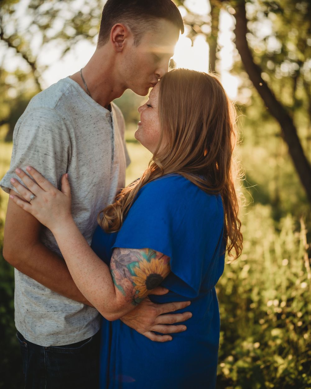 engagement photo, in field, couple photo