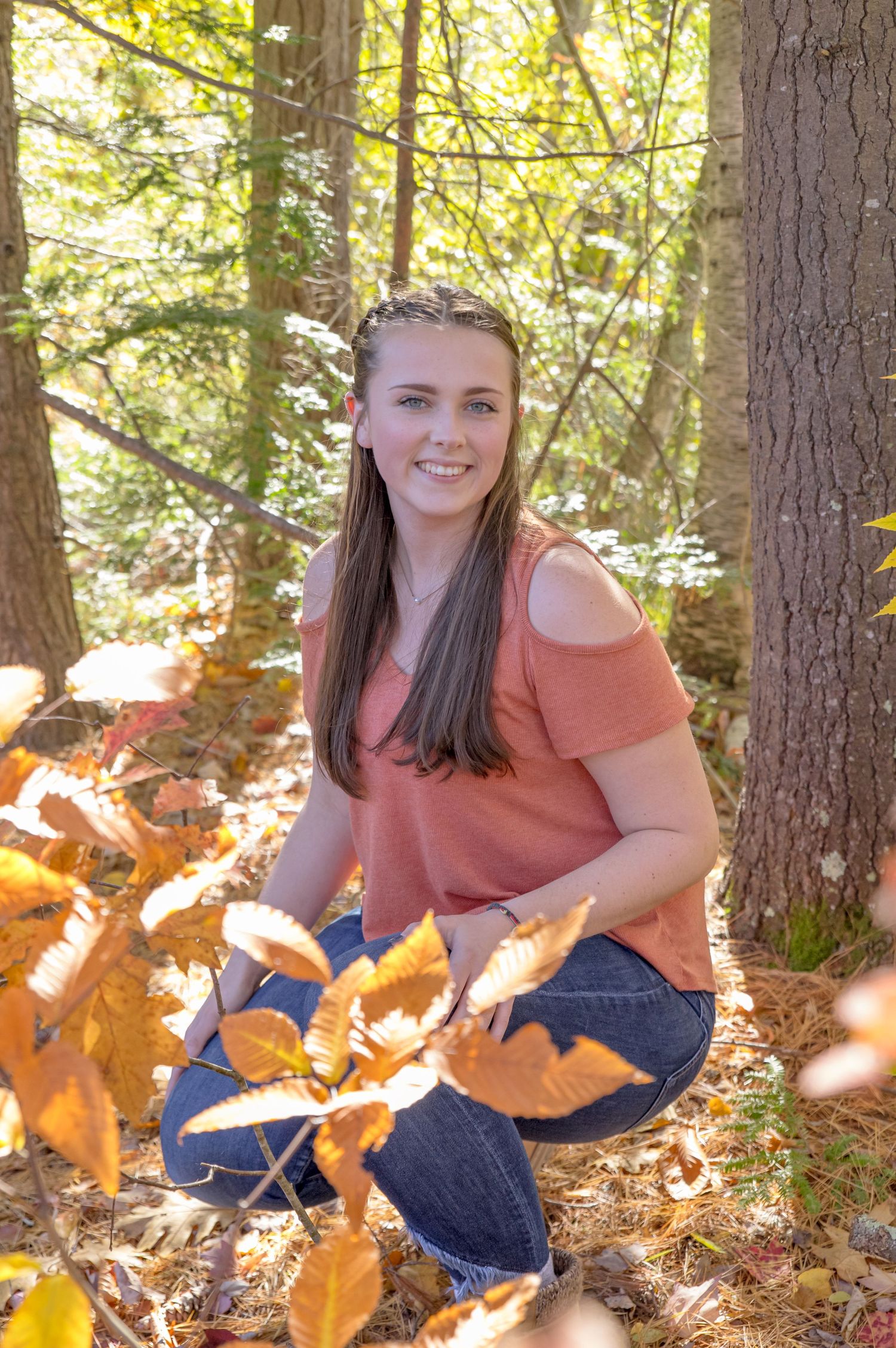 young women's Photography session in the woods New Durham NH.