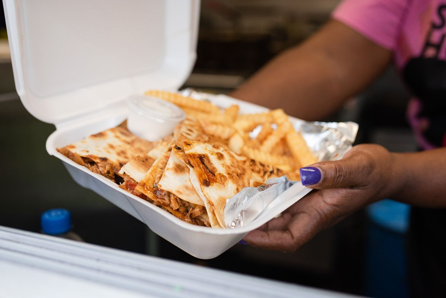 quesadila from A2D4 Creations Food Truck at nw guilford farmers & specialty market in summerfield, nc