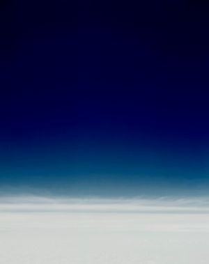 Minimalist dark blue to white gradient resembling a horizon line.