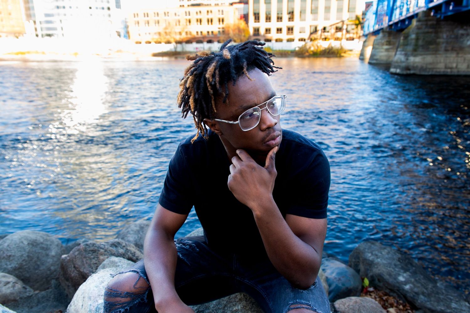 Senior Photoshoot Water Grand Rapids Michigan