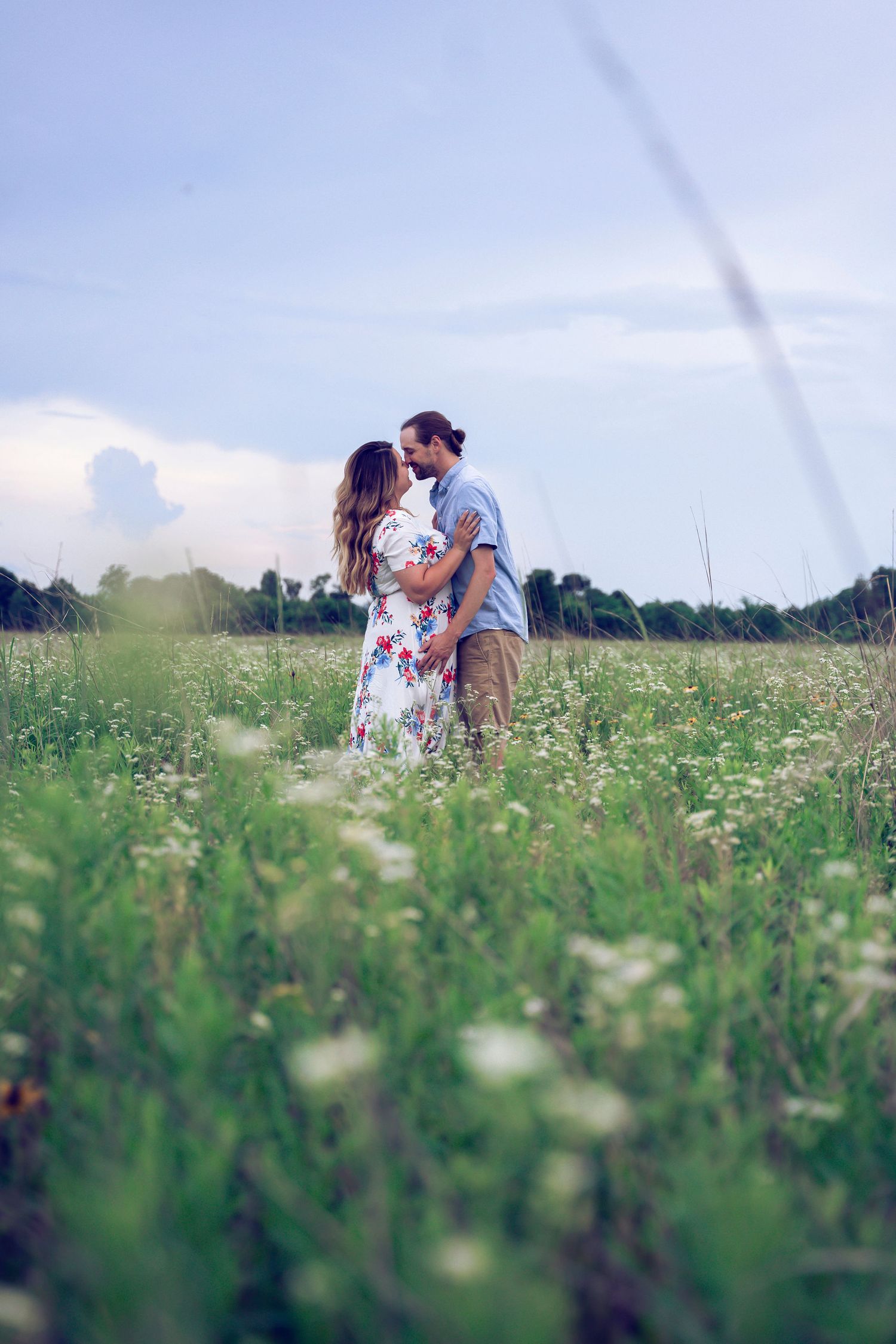Field of Flowers Engagement Session Kalamazoo