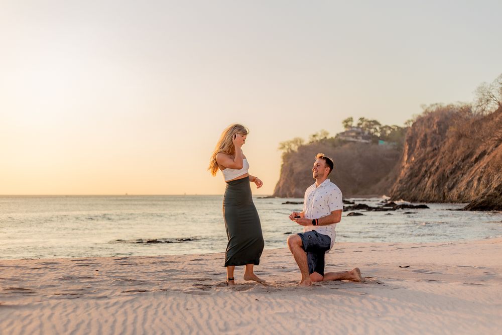 Proposal Elopement Sunset Photo Shoot in Flamingo Beach