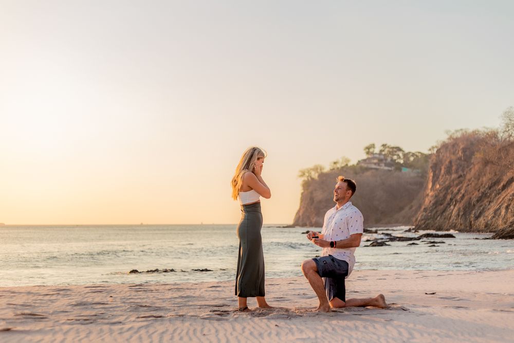 Proposal Elopement Sunset Photo Shoot in Flamingo Beach