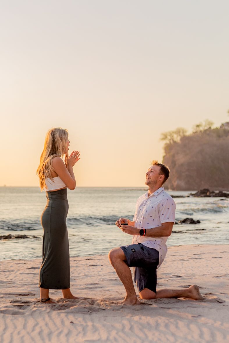 Proposal Elopement Sunset Photo Shoot in Flamingo Beach