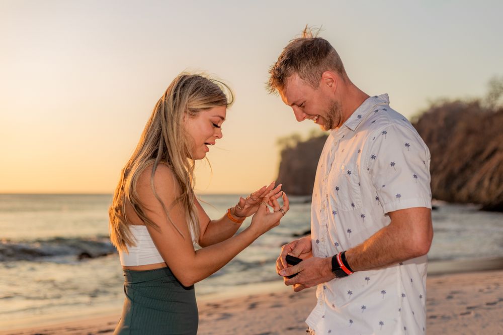 Proposal Elopement Sunset Photo Shoot in Flamingo Beach