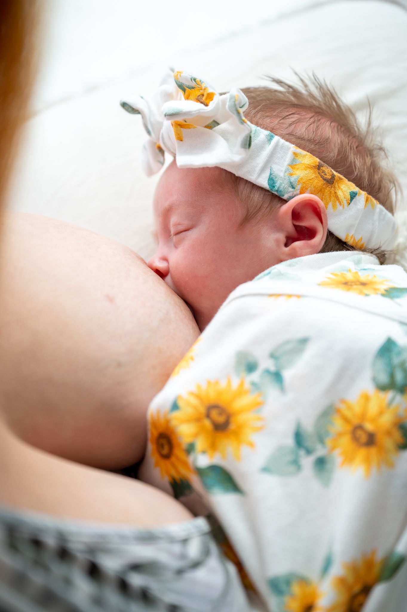 Newborn baby breastfeeding