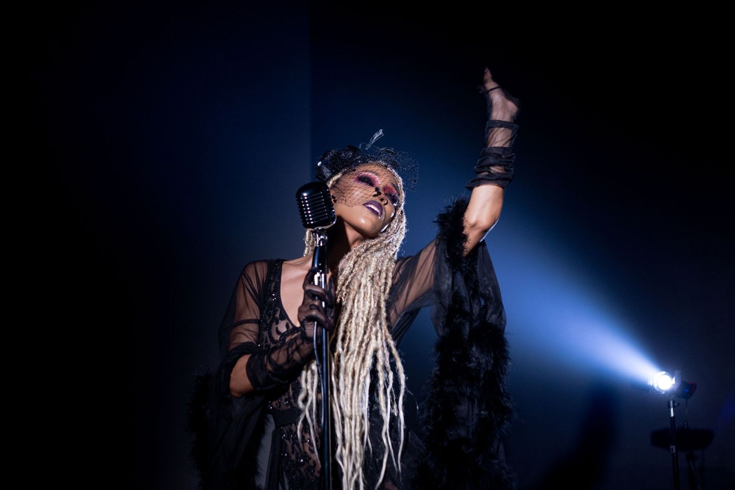 Dondria Nicole on set while filming Haunted music video