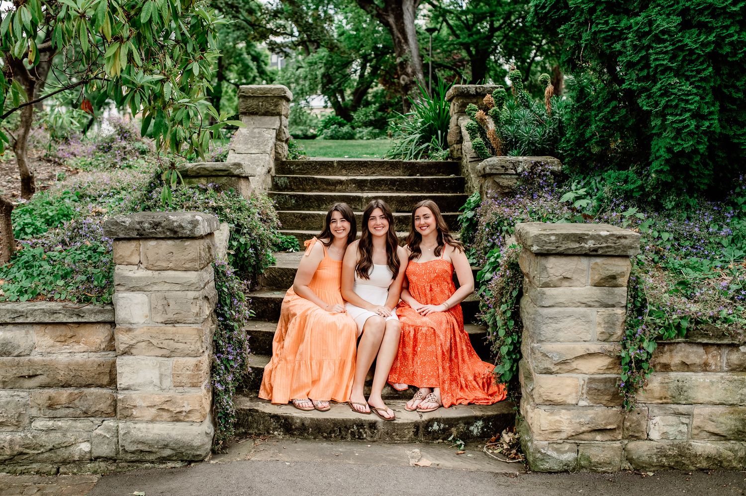 sisters in the garden by tasmanian family photographer joss jensen
