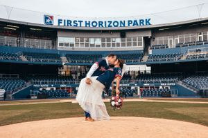First Horizon Park baseball stadium panorama showing empty field and seating areas. Middle TN wedding photographer