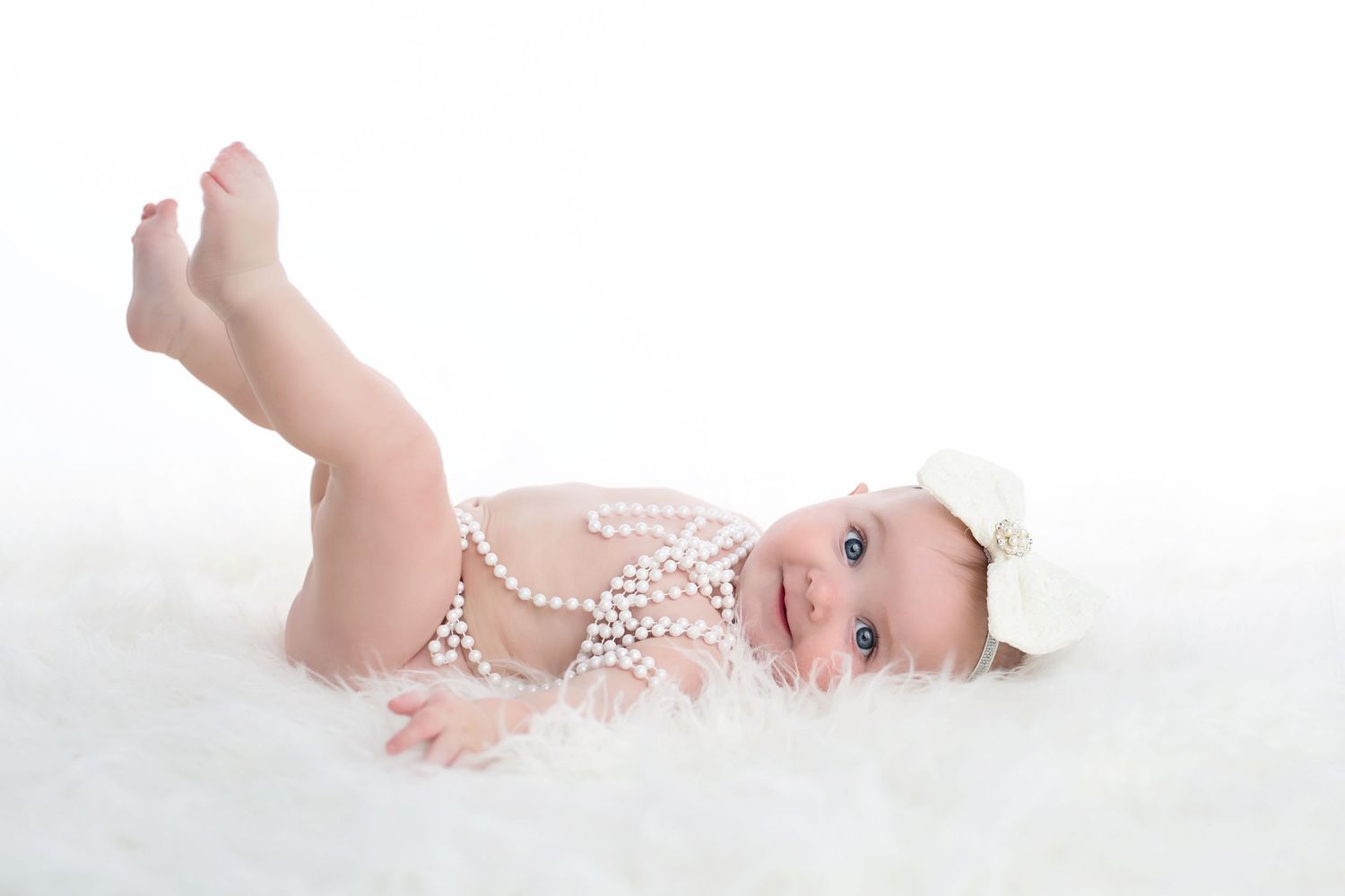 baby in pearls nj baby photography