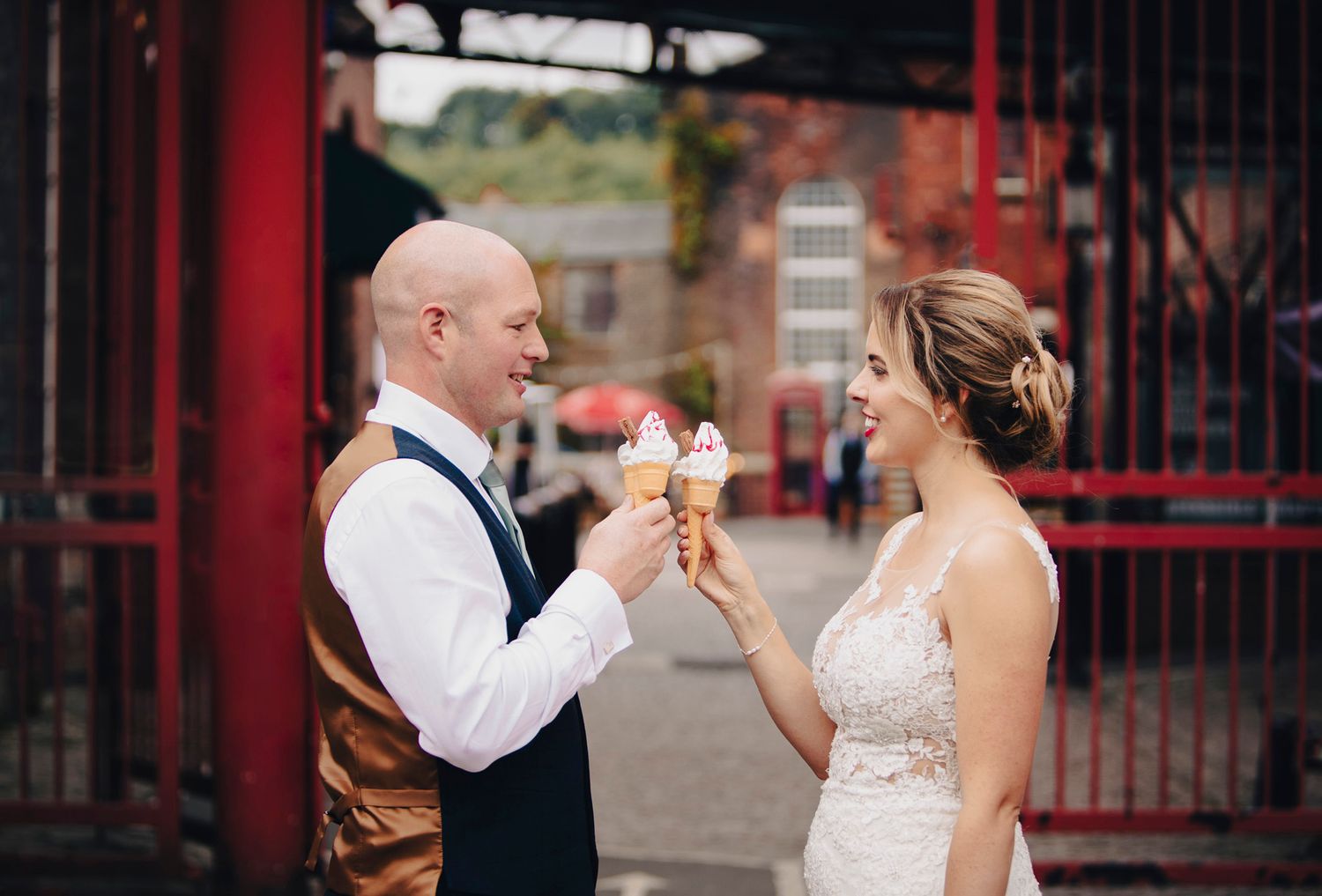 wedding cheers with an icecream at kelham island museum sheffield
