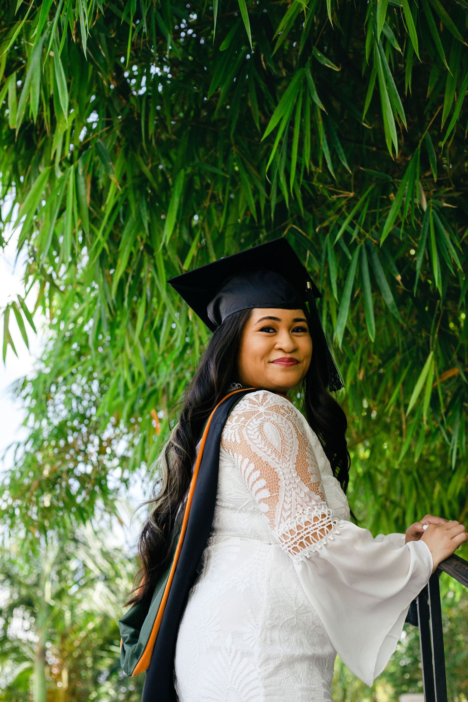Filipina posing for her graduate photo