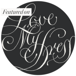Elegant calligraphic text designs in oval shapes on a dark background. Love My Dress. Worcestershire Wedding photographer.