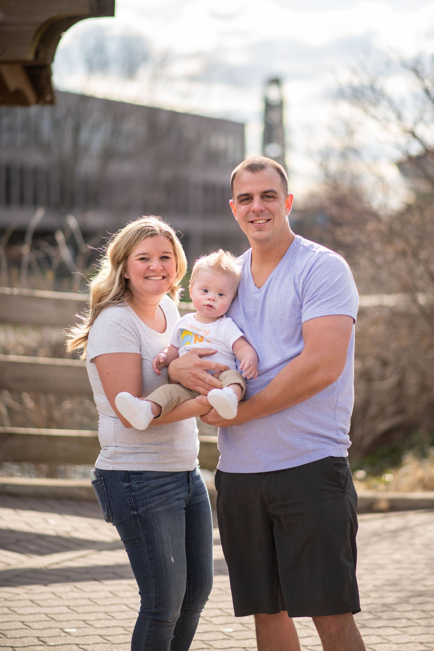 Naperville urban explorer cityscape family down syndrome smiles photo