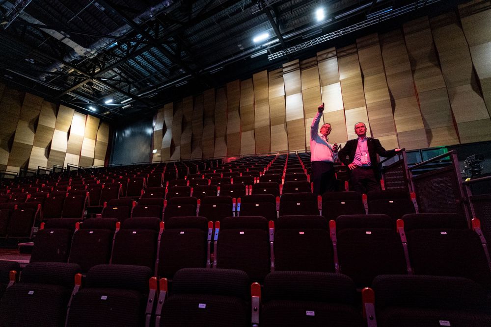Early arrivals at the ICC Auditorium at ExCel
