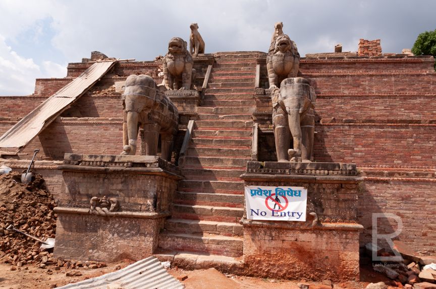 Earthquake damage Fasidega Temple Baktapur Durbar Square Nepal Leah Ramuglia Photography
