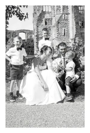 Elegant Family Natural Black & White Photo From Their Wedding