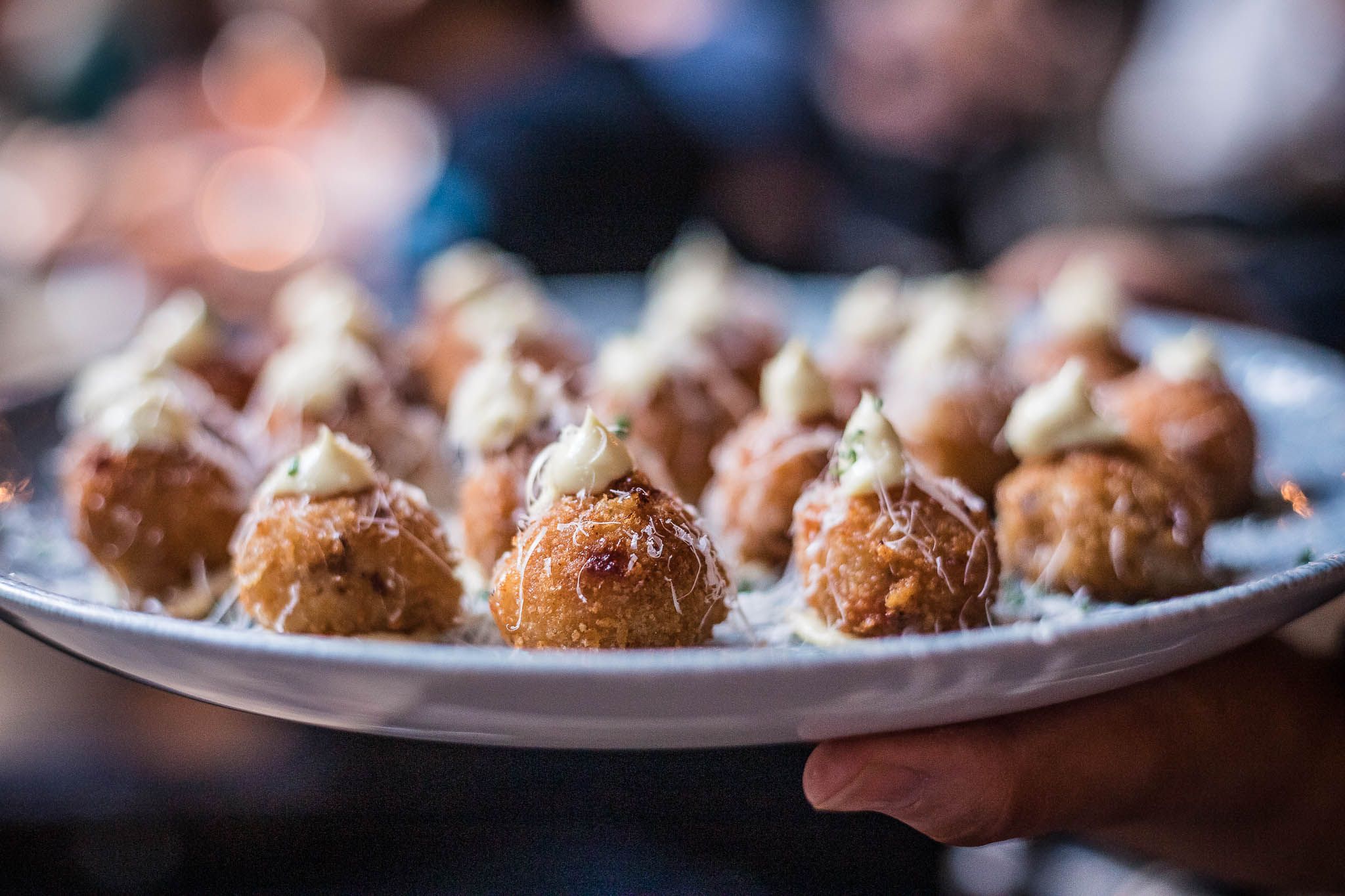 Event photography at The Lost and Found in Birmingham. Image shows small bitesized food