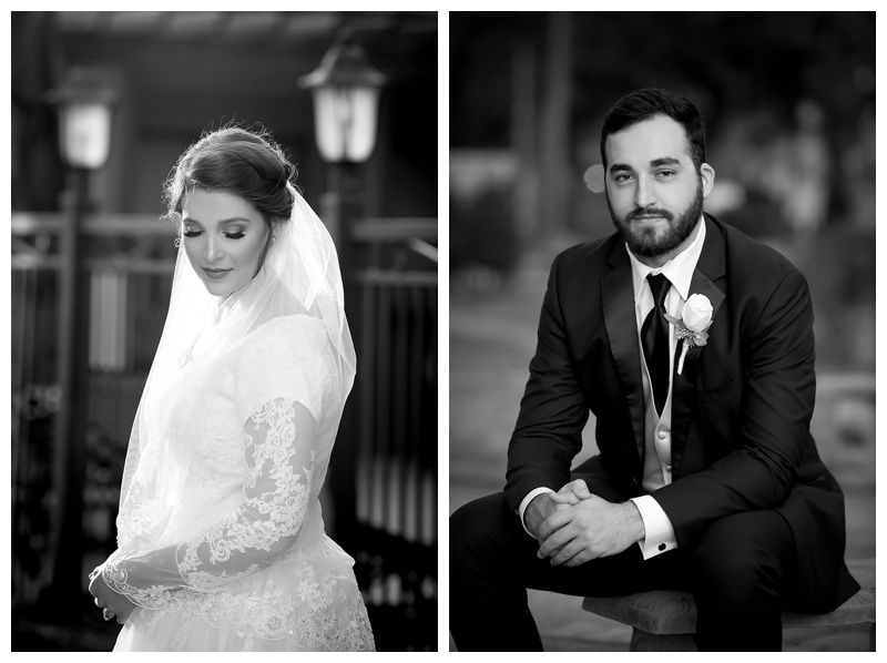 Black and white photos capturing intimate moments during a wedding ceremony.