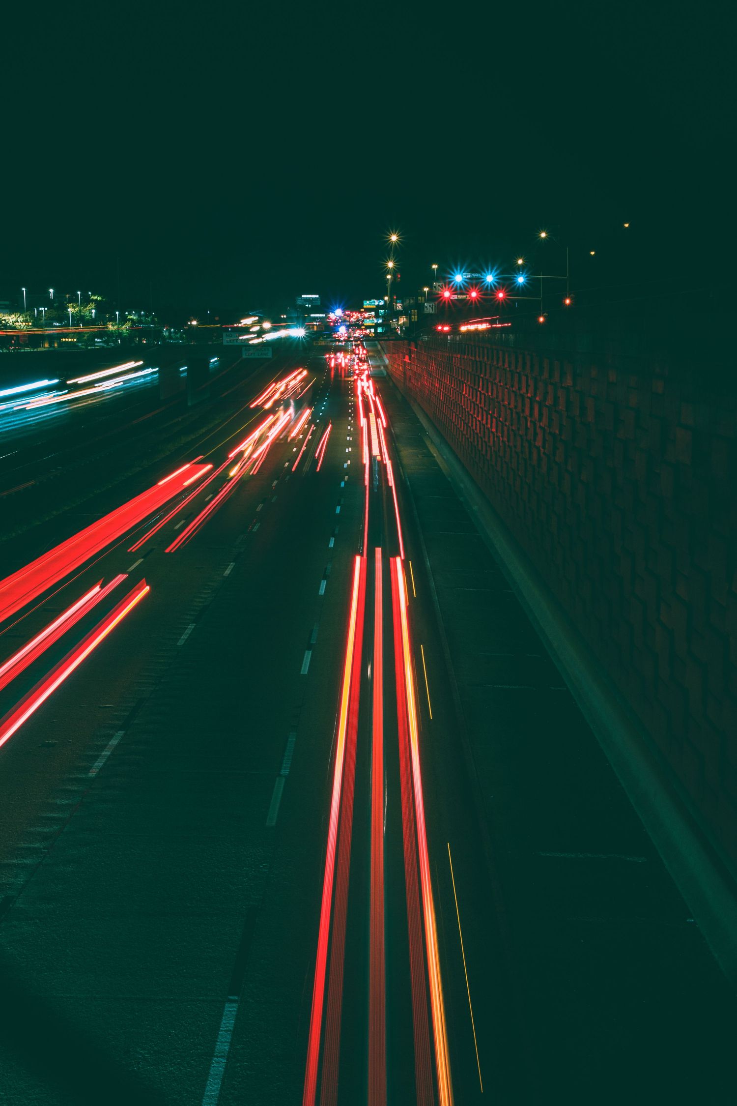 Long exposure of I-30 in Fort Worth, Texas