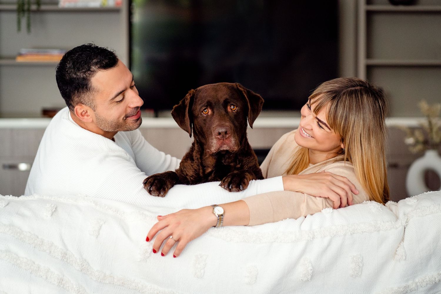couple and their labrador during their photoshoot