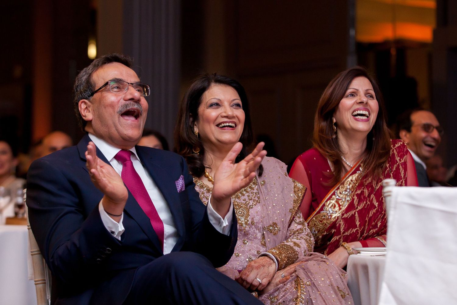 Mo & Batool's parents enjoying the speeches at their Walima Party