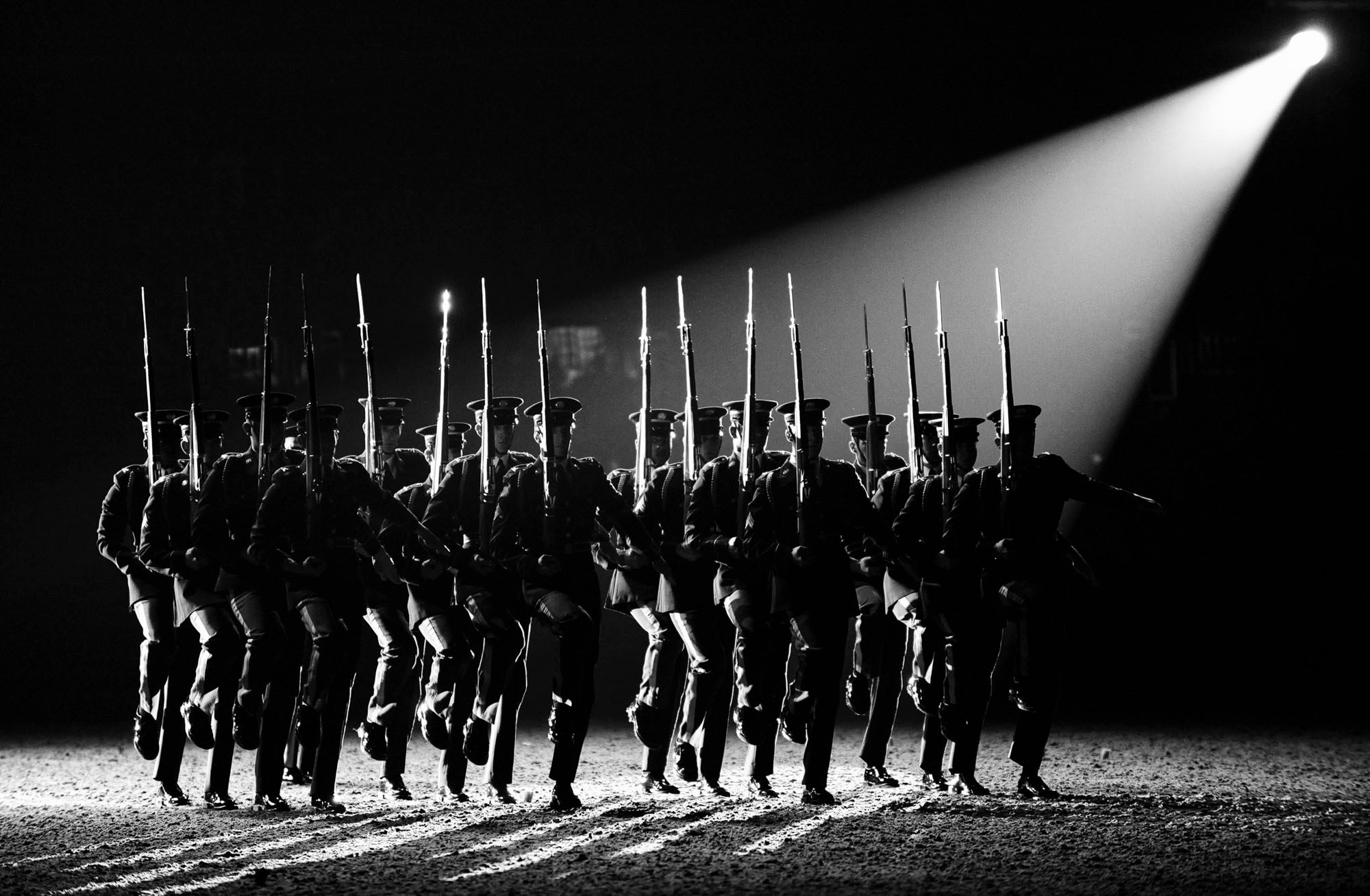 The US Army Rifle Drill Team at Earls Court.