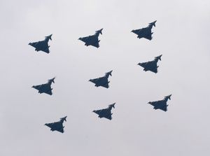 9 Royal Air Force Typhoon flypast, London.