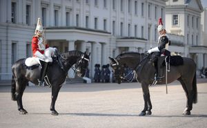 The Household Cavalry Mounted Regiment (HCMR) at Wellington Barracks.