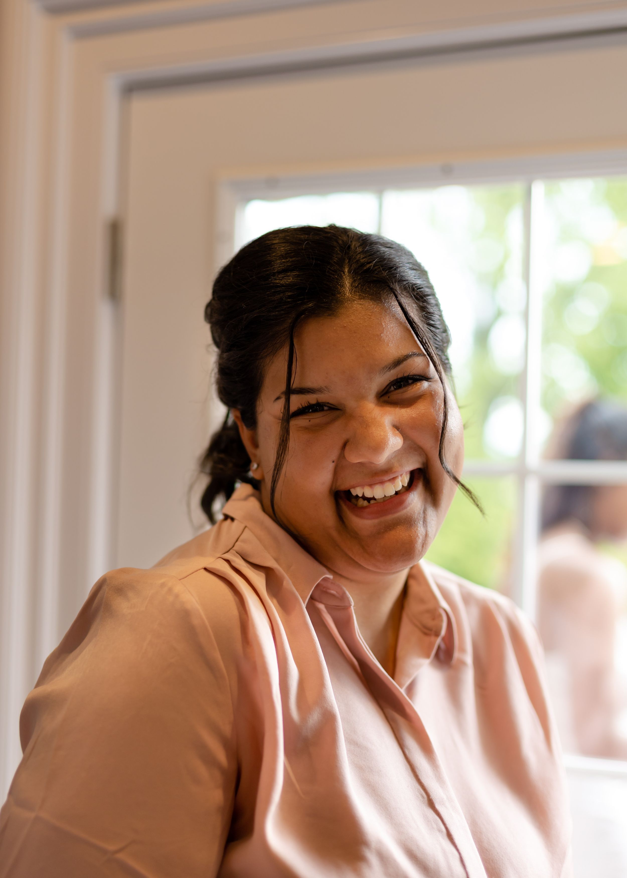 Candid moments showing joyful expressions in casual setting.