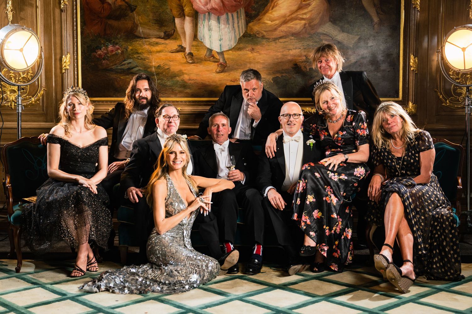 Group shot during Claridges Hotel wedding celebration