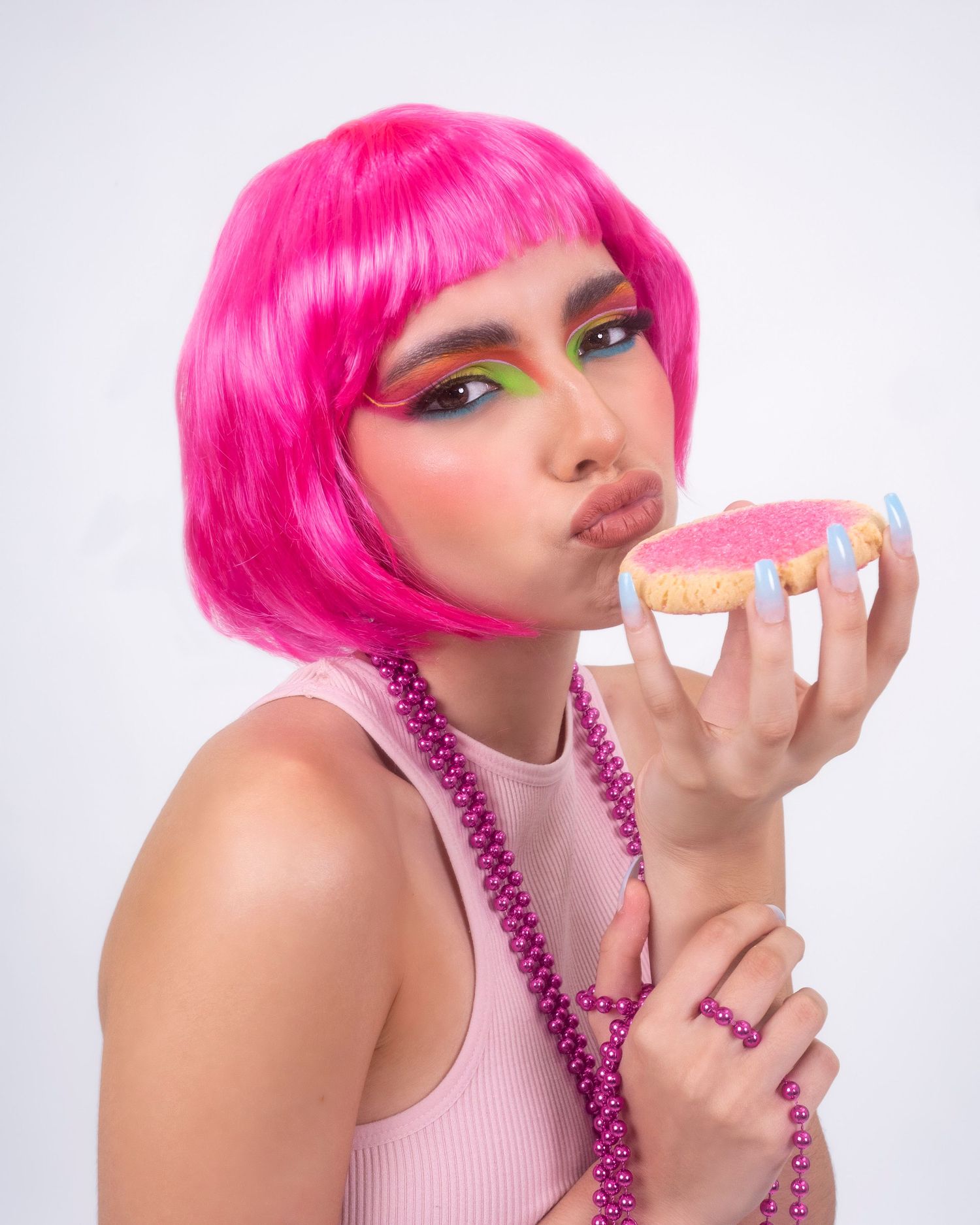 Retrato de Chica con tonos rosados
