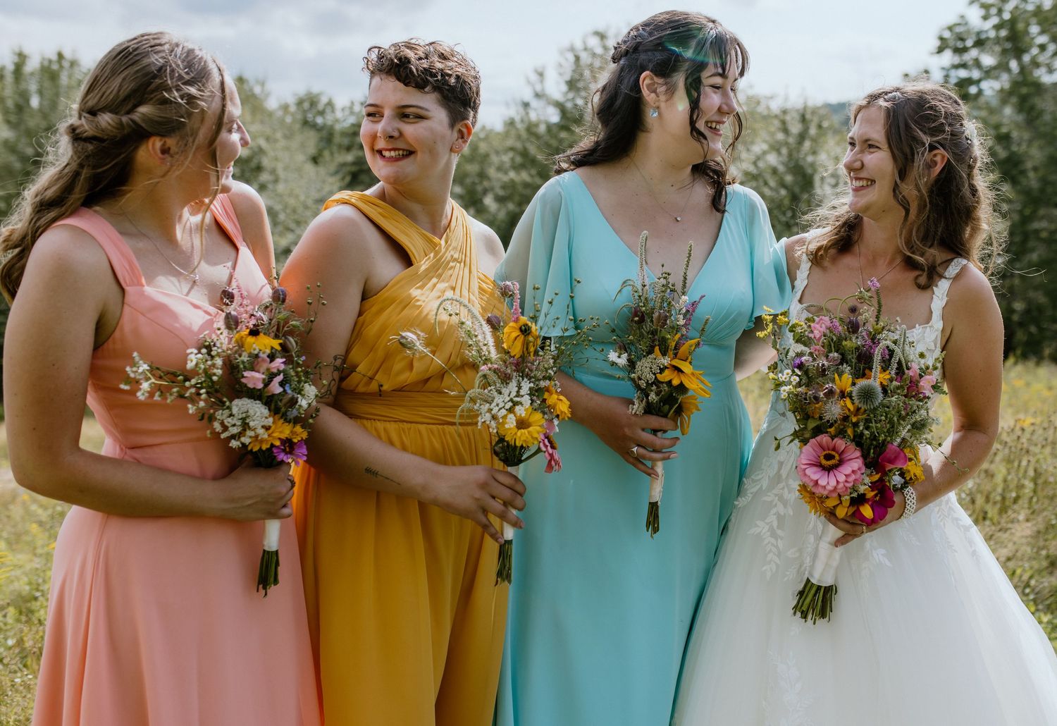 Summer wild flower bouquet inspiration. Hand-picked flower arrangements for bride and bridal party New Ross, Nova Scotia