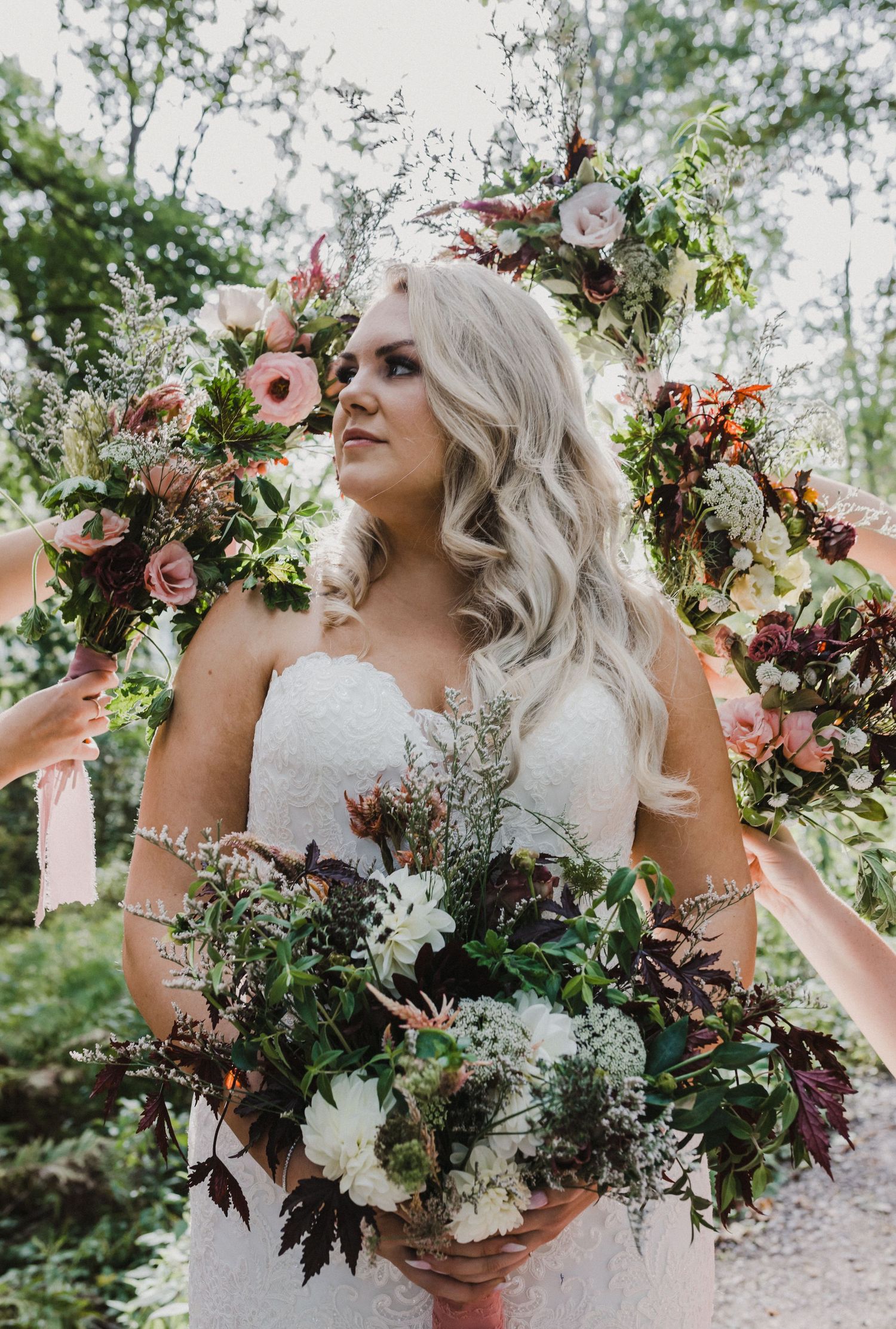 Autumn florals for a bridal bouquet in Brighton, Ontario