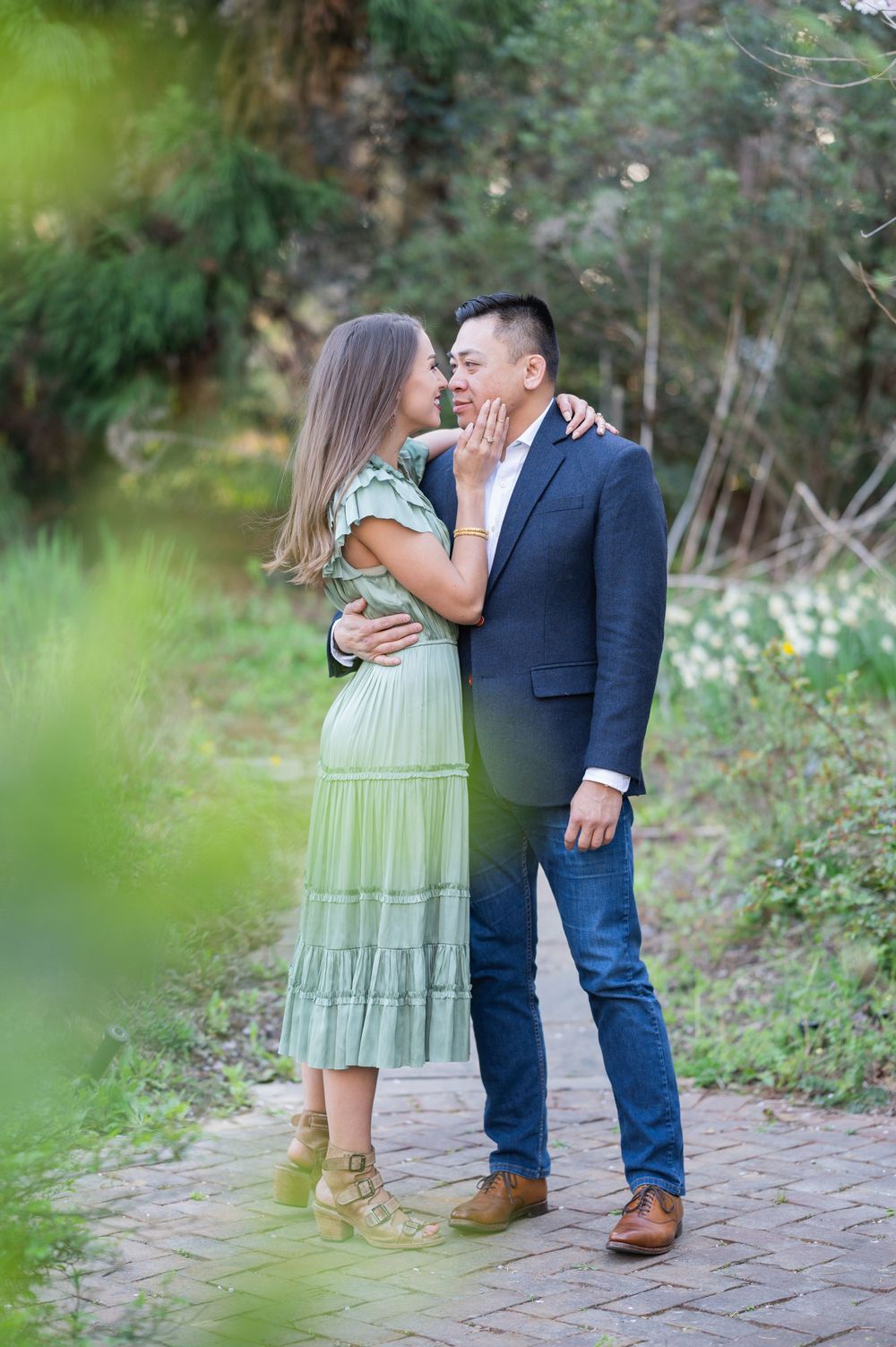 wedding photographer, engagement photographer, bride, Huntsville weddings, Huntsville Botanical Gardens, just engaged
