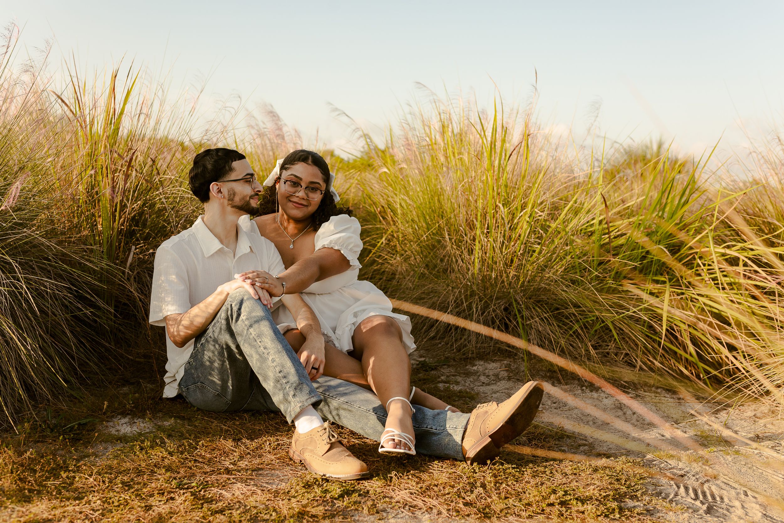 Lesly and Michale's  Creative, colorful and classy Engagement photos at cyprus park, Tampa Florida.