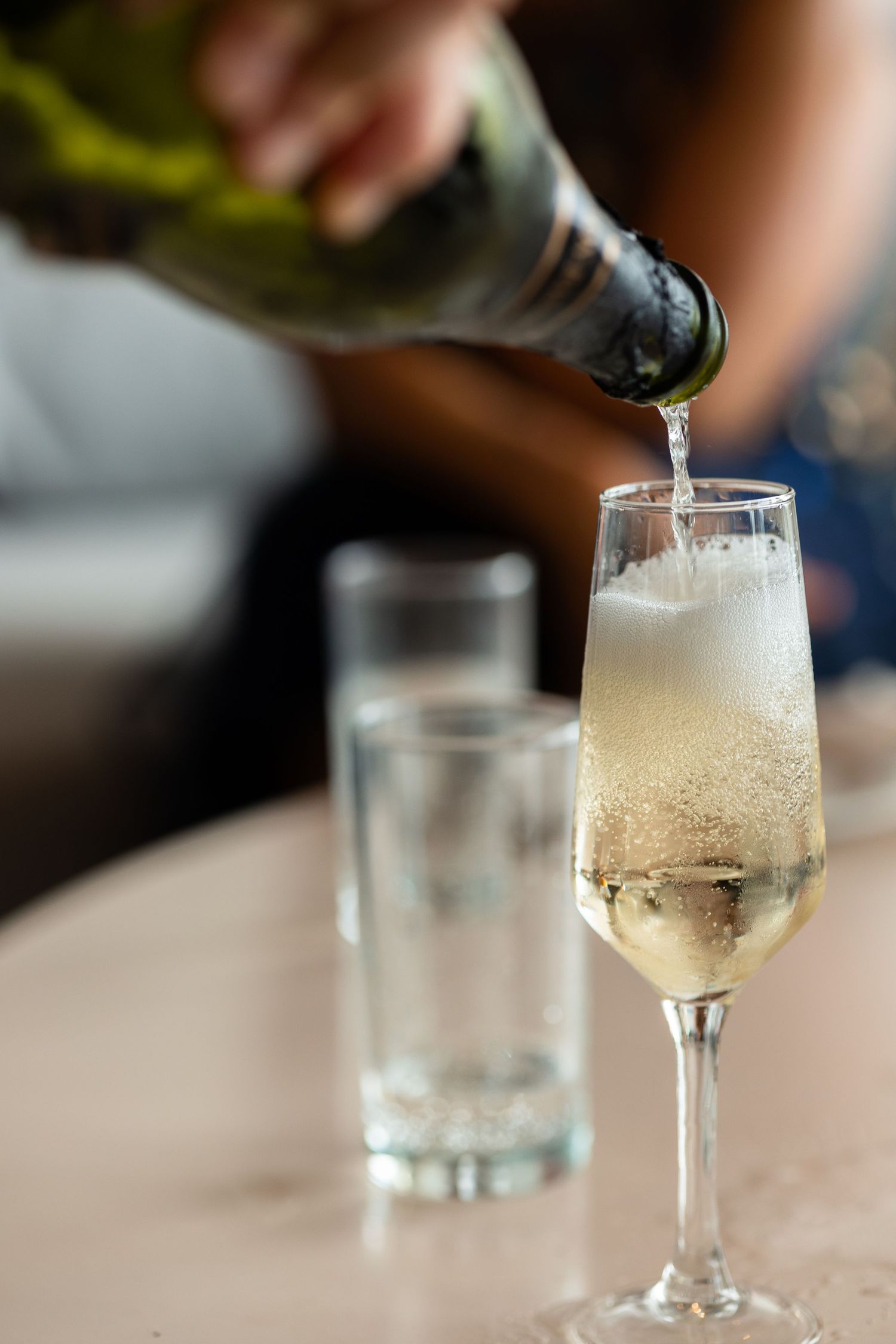 Champagne being poured