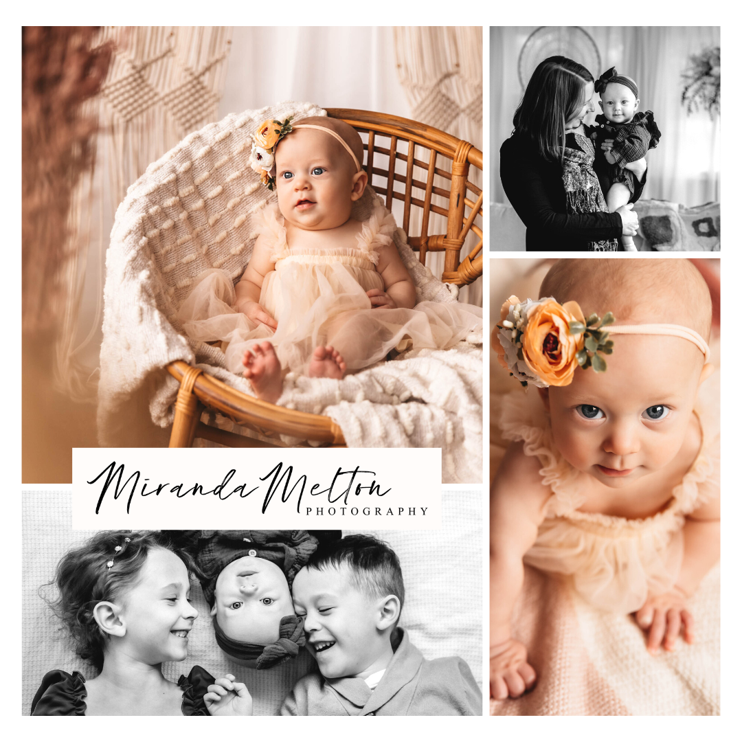 Collage of four photos taken in a photography studio in Prior Lake, MN