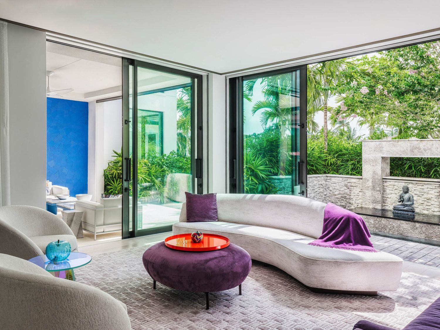 Architects Sprawling luxury renovated mansion on premium Naples waterfront - master bedroom sitting area