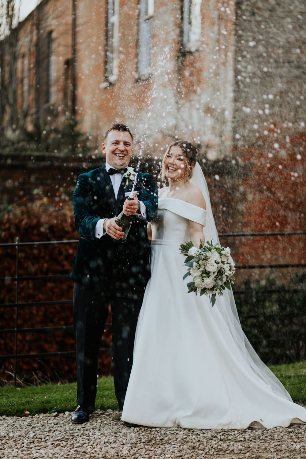 Crowcombe Court Wedding Photography in Somerset, champagne photos