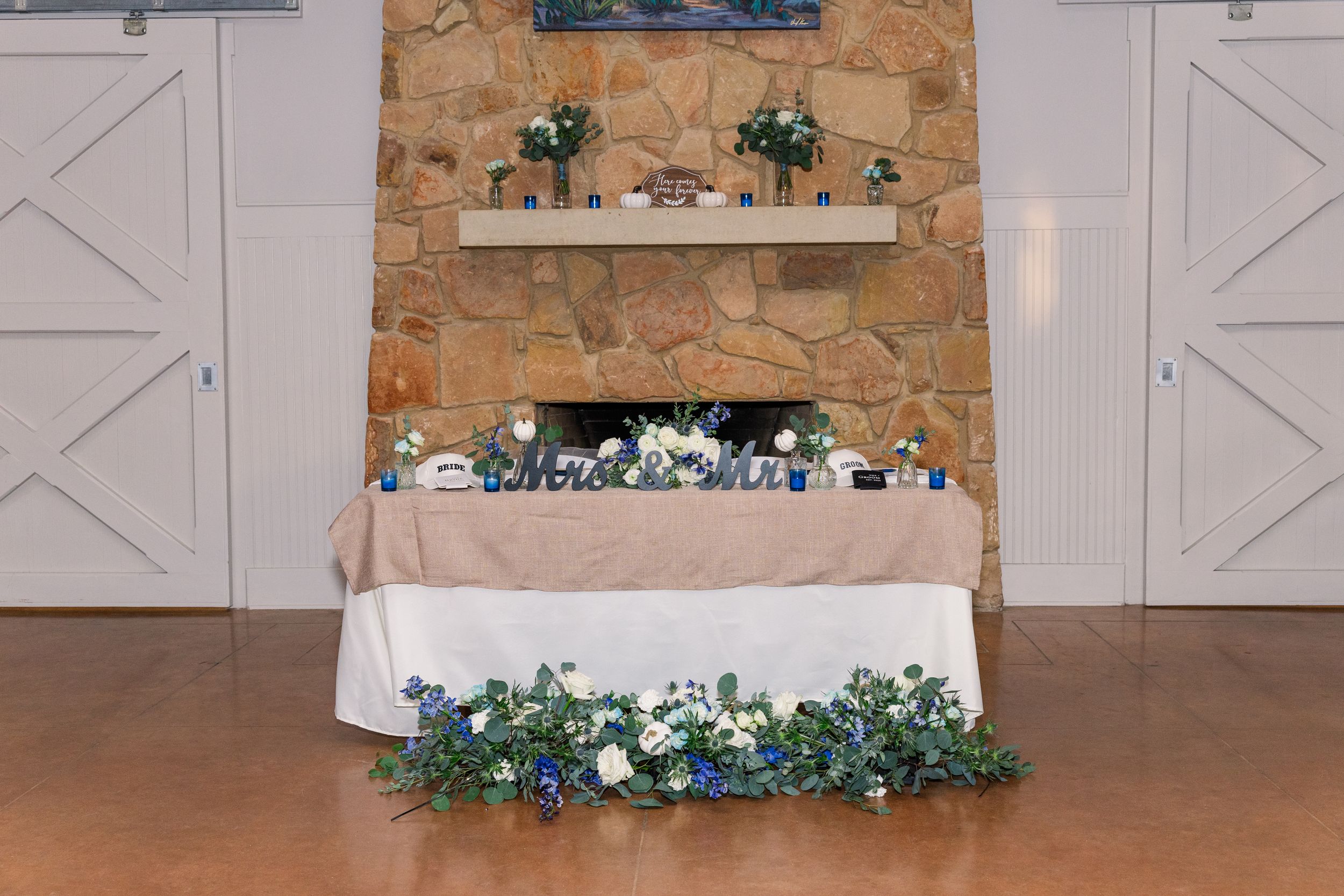 fireplace at McKinney Roughs Nature Park reception hall