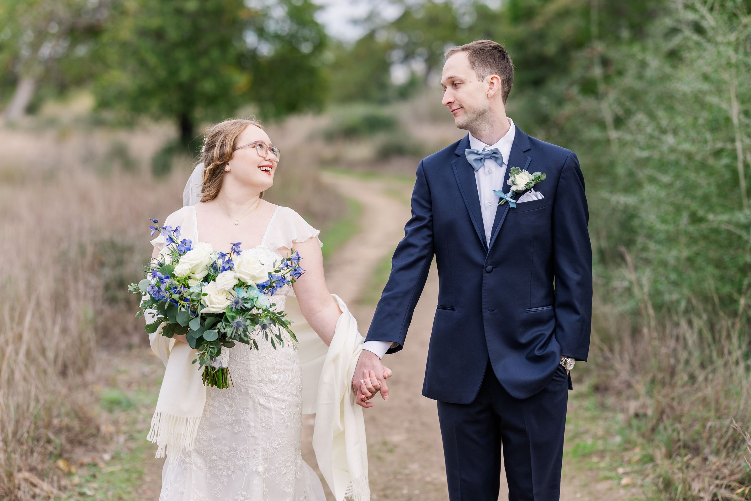 newlywed portraits at McKinney Roughs Nature Park