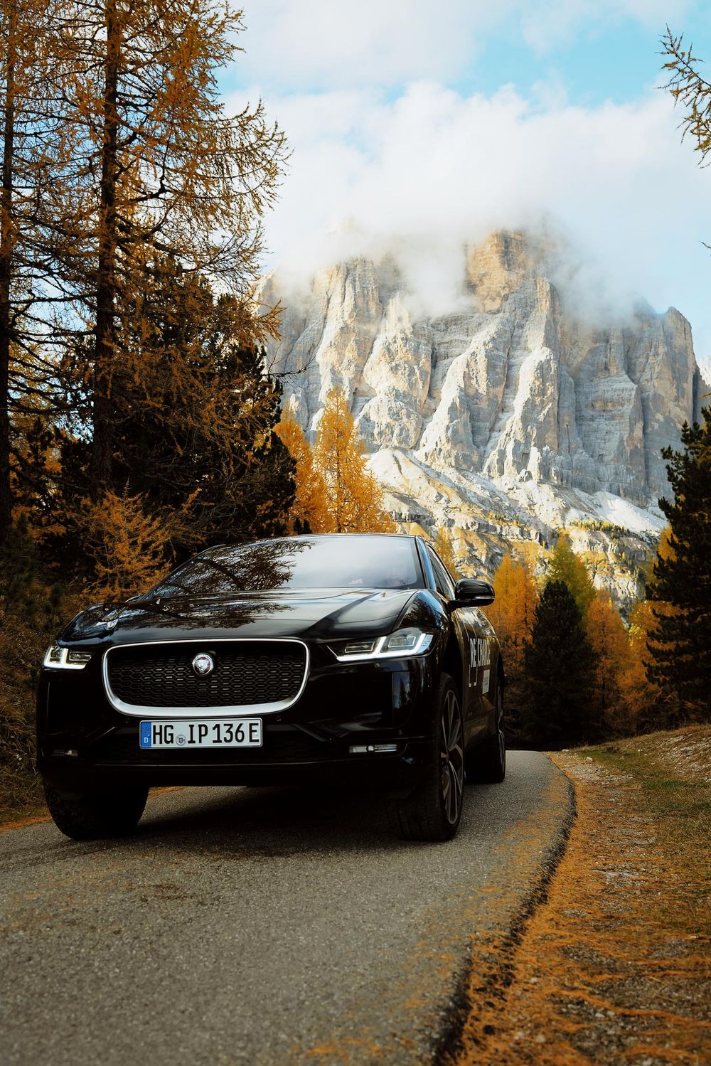 Jaguar I-Pace in The Dolomites