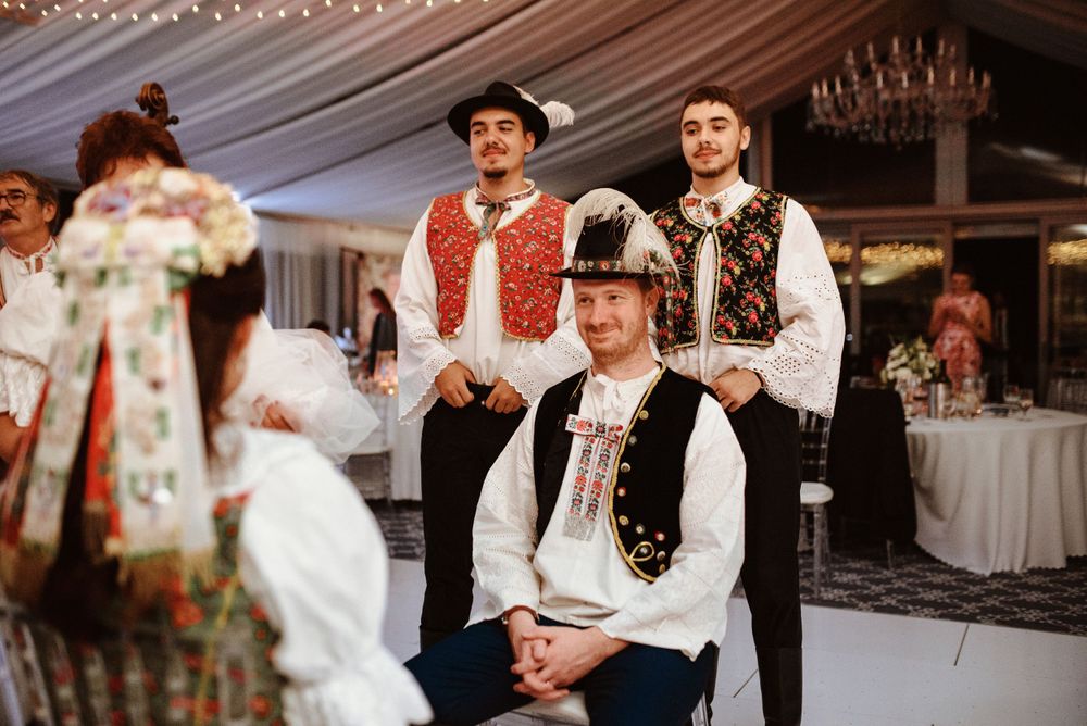 groom during slovak tradition cepcenie