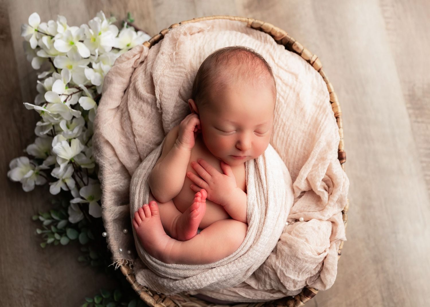 Newborn baby girl sleeping