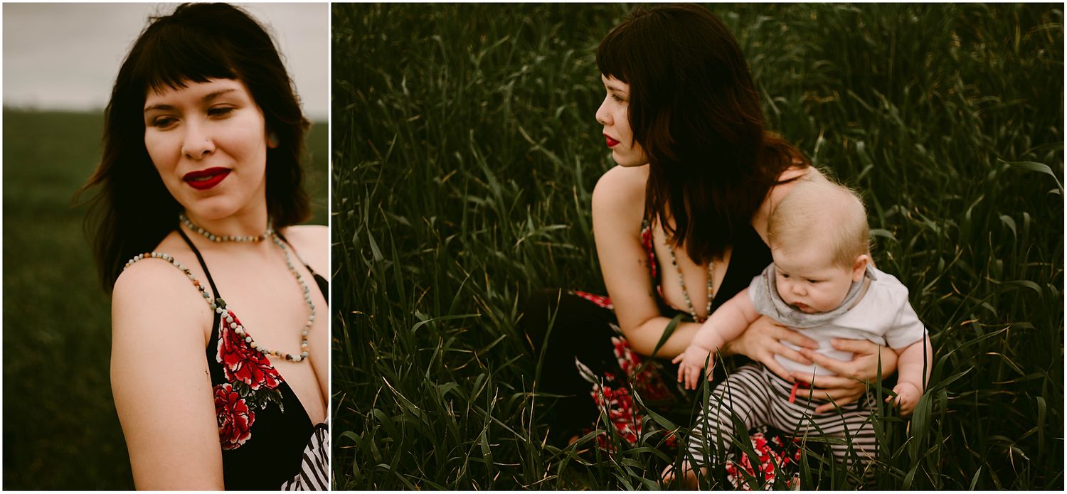 Side-by-side portraits showing casual and intimate moments outdoors.
